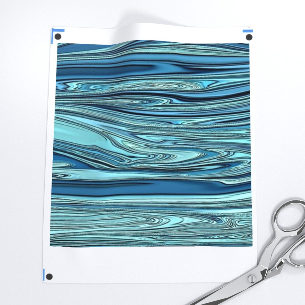 Wavy Ocean Pattern Waves Sea Caribbean Coastal Nautical Blue Aqua Fish Custom Printed Fabric by Spoonflower Various Fabrics by the Yard or Fat Quarter
